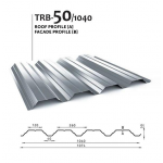 Trapecveida profils BudMat 50/1040, PE jumtam un fasādei 0.5mm Cena par m2