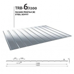 Trapecveida profils BudMat TRB - 6/1200, PE jumtam un fasādei 0.5mm Cena par m2