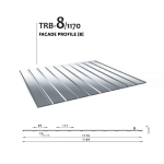 Trapecveida profils BudMat TRB - 8/1170, PE jumtam un fasādei 0.5mm Cena par m2